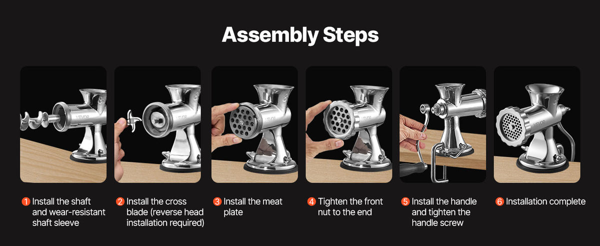 SucceBuy Manual Meat Grinder 304 Stainless Steel Hand Meat Grinder with Suction Cup&Steel Table Clamp Meat Mincer Sausage Maker