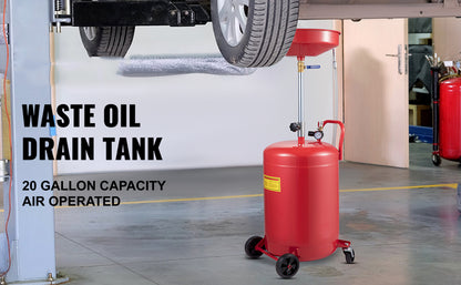 SucceBuy 20 Gallon Waste Oil Drain Tank Air Operated Drainer with Pressure Regulating Valve for Fluid Fuel Transfer Drainage