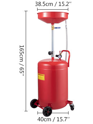 SucceBuy 20 Gallon Waste Oil Drain Tank Air Operated Drainer with Pressure Regulating Valve for Fluid Fuel Transfer Drainage