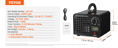 SucceBuy Ozone Generator 12000 36000 24000mg/h Ozone Machine Odor Remover High Capacity Commercial/Industrial Ozone Generator