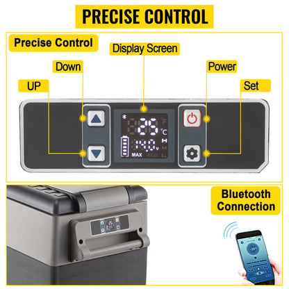 SucceBuy 15L - 55L Car Refrigerator Mini Fridge Freezer Portable Compressor Cooler DC 110-240V Ice Box for Camping RV Travel