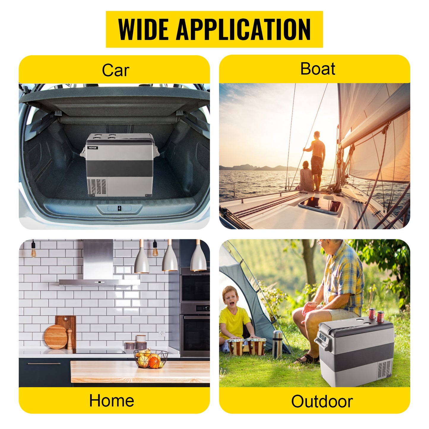 SucceBuy 15L - 55L Car Refrigerator Mini Fridge Freezer Portable Compressor Cooler DC 110-240V Ice Box for Camping RV Travel