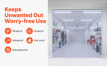 SucceBuy Strip Curtain Clear PVC Strip Door Curtain with 50% Overlap 84" x 42" Freezer Door Strips for Walk in Home Warehouse