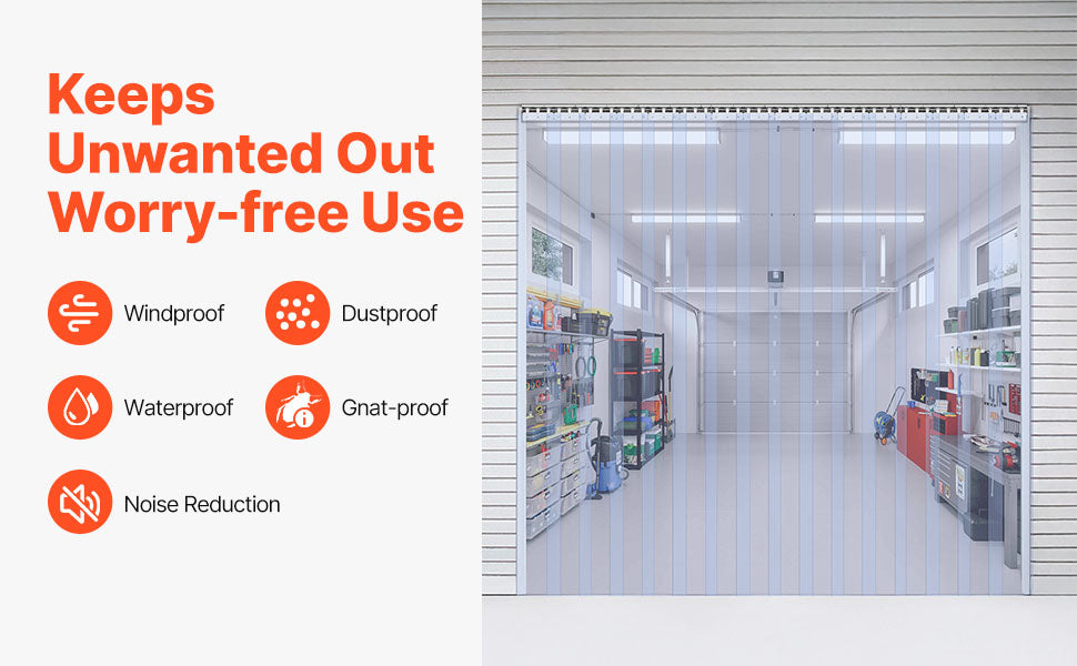 SucceBuy PVC Clear Strip Curtain 84" x 38"/48"/60" Plastic Windproof Door Freezer Curtain Hanging Strips for Warehouse Home