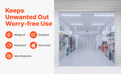 SucceBuy PVC Clear Strip Curtain 84" x 38"/48"/60" Plastic Windproof Door Freezer Curtain Hanging Strips for Warehouse Home
