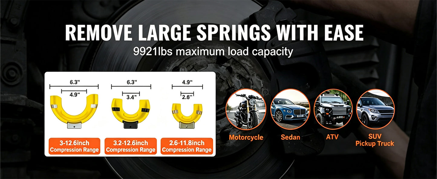 SucceBuy Strut Spring Compressor Macpherson Strut Spring Compressor Kit Interchangeable Fork Strut Coil Extractoror Remover Tool