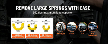 SucceBuy Strut Spring Compressor Macpherson Strut Spring Compressor Kit Interchangeable Fork Strut Coil Extractoror Remover Tool
