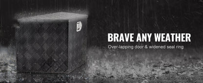 SucceBuy Trailer Tongue Box Aluminum Alloy Tongue Box Tool Chest Heavy Duty Trailer Box Utility Trailer Tongue Box for Pickup