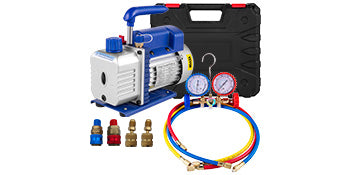SucceBuy 1.8 CFM - 4.8 CFM Refrigerant Vacuum Pump Kits HVAC 1/3HP 1/4 HP with Manifold Gauge for Household Air Conditioning