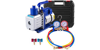 SucceBuy 1.8 CFM - 4.8 CFM Refrigerant Vacuum Pump Kits HVAC 1/3HP 1/4 HP with Manifold Gauge for Household Air Conditioning