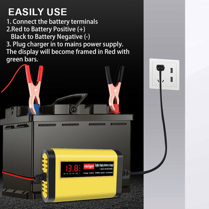 3 Stages Lead Acid AGM GEL Battery-chargers Car Battery Charger Car Accessories