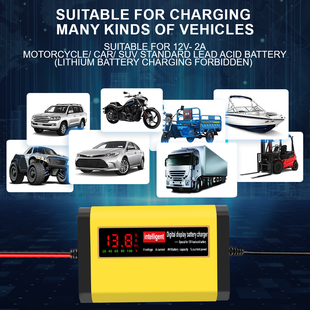 3 Stages Lead Acid AGM GEL Battery-chargers Car Battery Charger Car Accessories